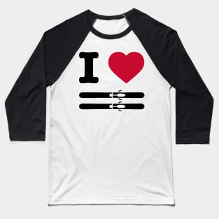 I Heart Skiing Baseball T-Shirt